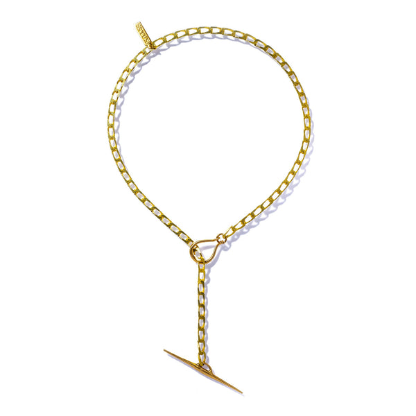 TOGGLE SPIKE VINTAGE CHAIN NECKLACE BRASS