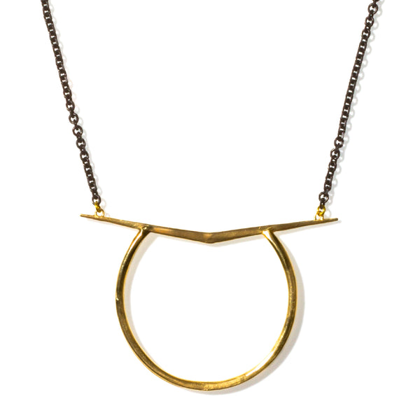 Ray Ring Pendant Short Brass